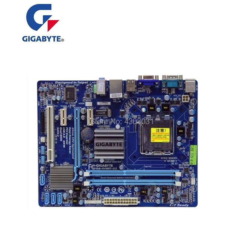 Для Gigabyte GA-G41MT-S2 оригинальная б/у настольная материнская плата G41MT-S2 G41 розетка LGA 775 DDR3 Micro-ATX на продажу