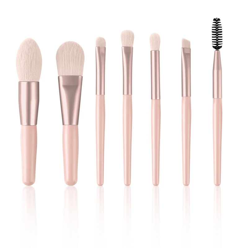 

S'AGAPO7/8pcs Mini Makeup Brush Set Foundation Eyebrow Eyeliner Eyelash Concealer Blush Highlight Portable Beauty Makeup Brushes