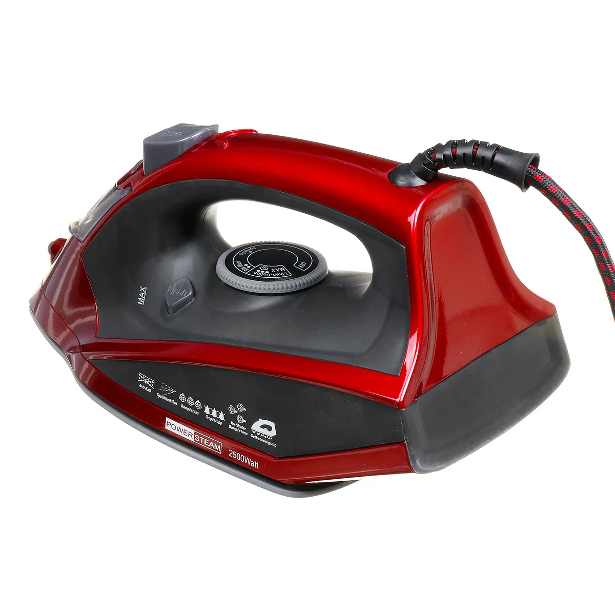 

2500W Steam Iron For Clothes 350ml 4 Level Adjustable Vertical Electric Irons Self-Cleaning Travel Portable Ironing Steamer