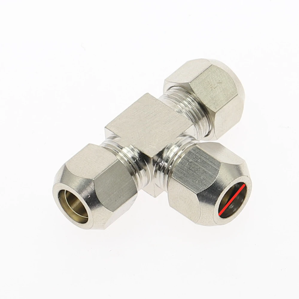 Пневматические фитинги латунные T Тип 4681012 мм диаметр трубы компрессионная муфта