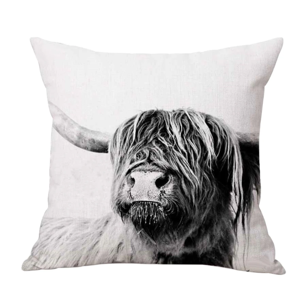 Наволочка для подушки с изображением коровы льняная подушка в форме коров