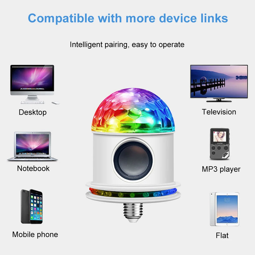 

Auto Rotating Disco Ball DJ Party Lights Sound Activated LED Stage Atmosphere Projector Lights for Holiday Party Stage