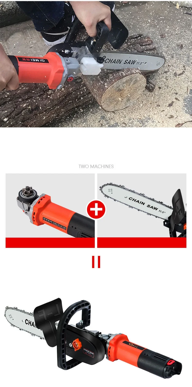 DIY электрические детали пилы 11,5 дюйма M10/M14/M16 кронштейн бензопилы изменен 100 125 150 Угловая шлифовальная машина в цепную пилу