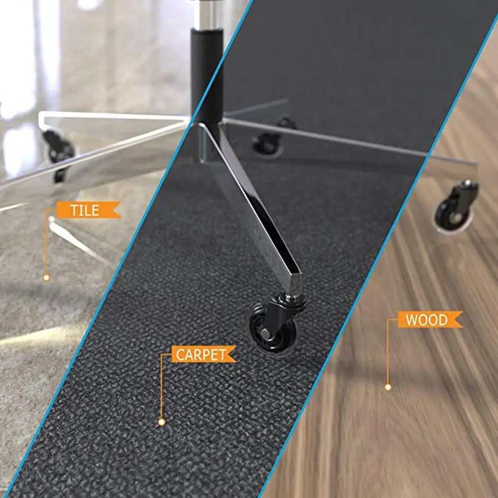 

3 Inch Transparent Caster Pu Circlip Wheel Office Chair Caster Furniture Silent Wheel Double Bearing Structure