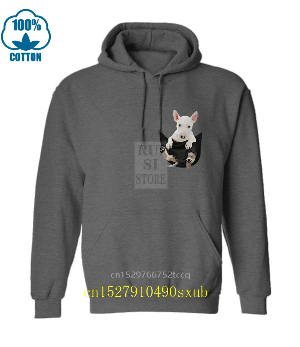 

Bull Terrier Pocket Hoodies Men S long sleeve Hoodies