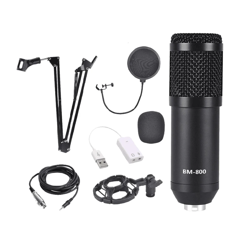

Condenser Microphone Bundle, BM-800 Mic Set for Studio Recording & Broadcasting