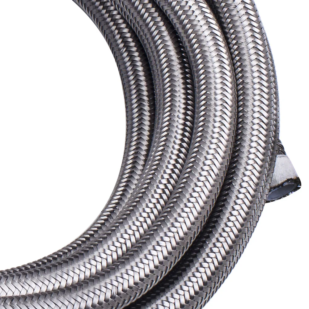 

10AN AN10 Stainless Steel PTFE Fuel Line 20FT Fitting Hose Kit Black