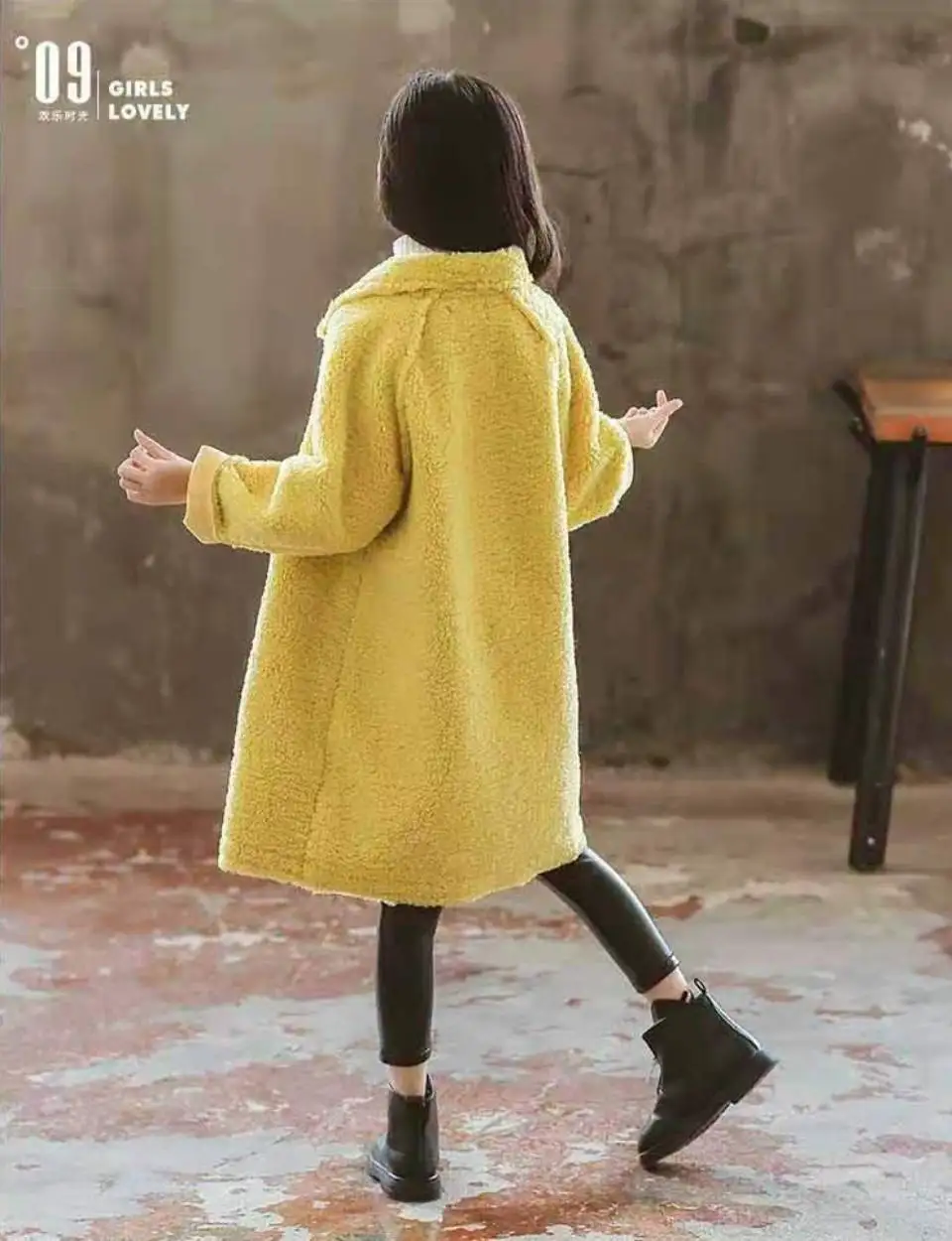 Solid Color Autumn&Winter Girls Coats Cute Fashion Long Sleeve Thick Children Outerwear Kids Girl Jackets Long Girl Winter Coat
