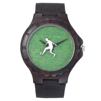factory wholesale watch sandalwood with personality grass football field shape mens fashion sports quartz watch