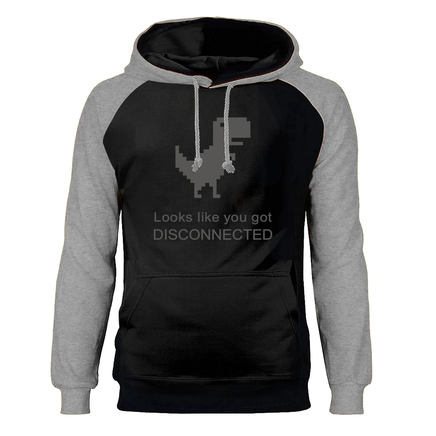 

Looks Like You Got Disconnected Sweatshirts Hoodies Men Dinosaur Raglan Hooded Sweatshirt Winter Autumn Fleece Warm Sportswear