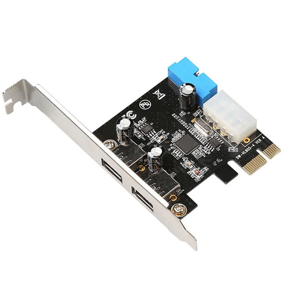 USB 3.0 PCI E плата адаптер Внешний 2 портовый USB3.0 концентратор внутренний 19
