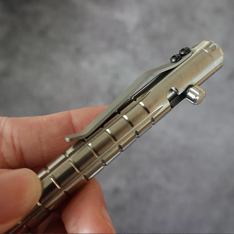 Murah TITANER Pena Aksi Baut TI Alloy Titanium Pena Taktis Alat Pertahanan Diri Dengan Pemecah Kaca Baja Tungsten