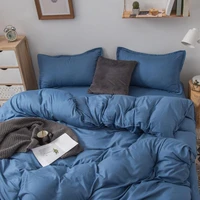 34pcs solid color bedclothes quilt cover bed sheet pillow case bedding set