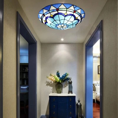 

Mediterranean stained glass tiffany Ceiling lights suspension lamp bedroom kitchen bar lighting