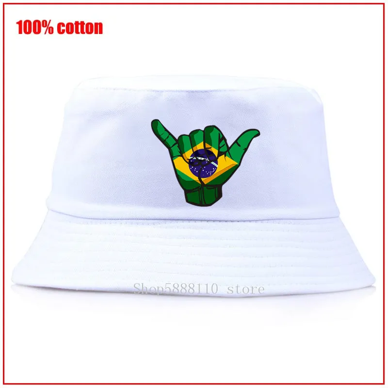 Стильная шляпа Shaka с флагом Бразилии мужская шляпа-Панама женская панама Brasil в