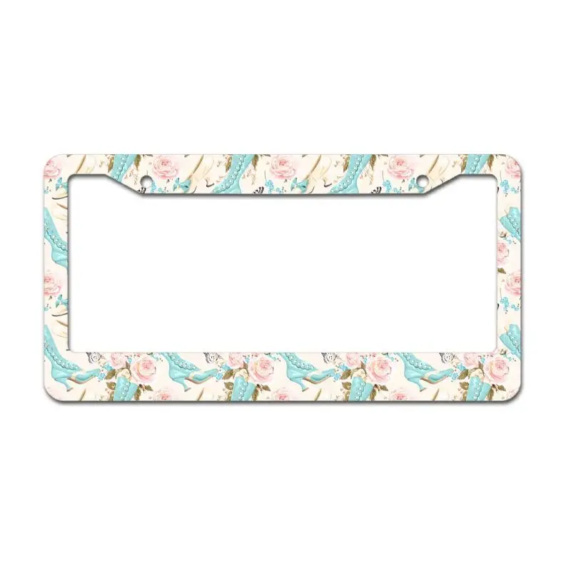 

Peceeta Plant Flower License Plate Frame 2 Holes 1 Frame Matte Aluminum Newest AlloySuit to US Standard Cars white 16x31cm"