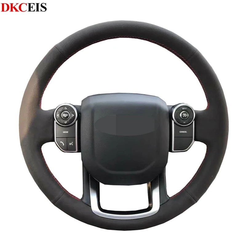 

DIY Hand-stitched Black Soft Suede Steering Wheel Cover for Land Rover Range Rover Sport 2014-2019 Range Rover velar 2017-2019