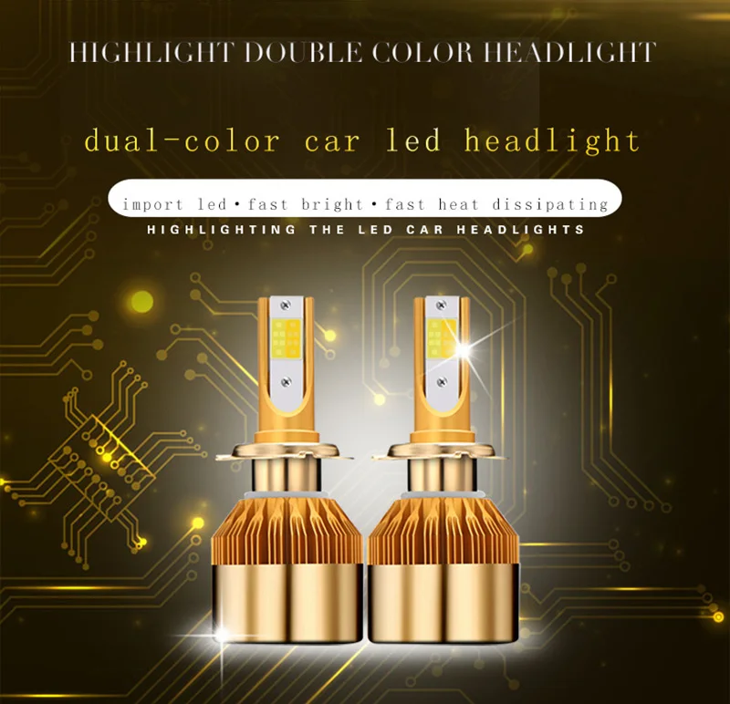 TF30 2 шт./лот светодиодные фары двойной лампы золото Conversion Kit свет 72W для 8000LM H1 H3 H4 H7