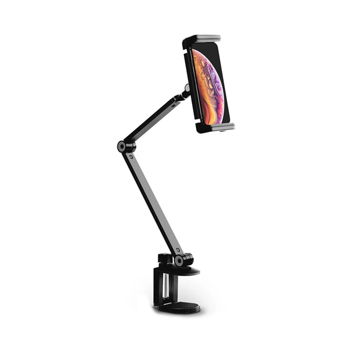 

SOONHUA Phone Holder Stand Clip-On Long Arms Tablet Mount Bracket Phone Stand For Desk Bed Compatible With 4-13 Inch Cell Phones