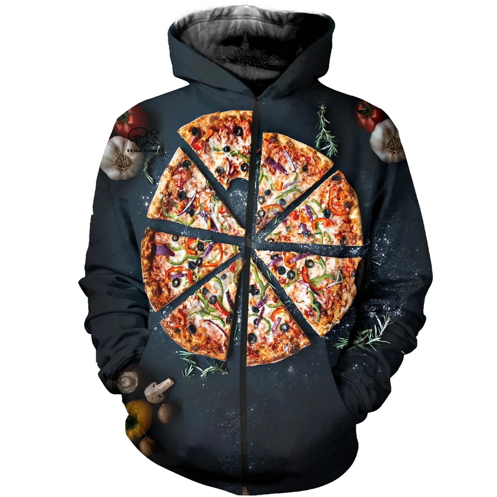 

PLstar Cosmos 3DPrint Bread Pizza Burger Chocolate Noodle Food Harajuku Streetwear Funny Casual Hoodies/Sweatshirt/Jacket/-a8