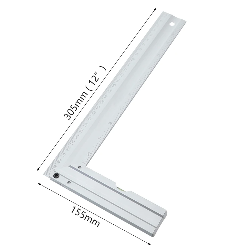 Линейка угловая 90 градусов 300 мм/дюйм алюминиевый сплав|ruler square|ruler 90ruler inch |