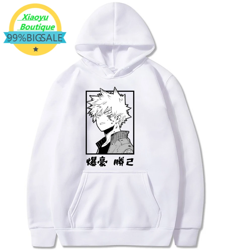 

Худи унисекс в стиле Харадзюку с героями академии, японское аниме Bakugou Katsuki, Женская толстовка с принтом, уличная одежда, повседневные свитшо...