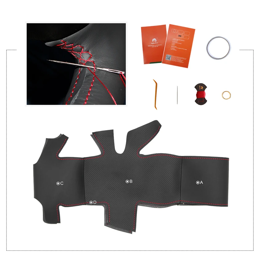 Ручное шитье из натуральной кожи черного цвета для Renault Megane 3 (Coupe) RS 2010-2016 |