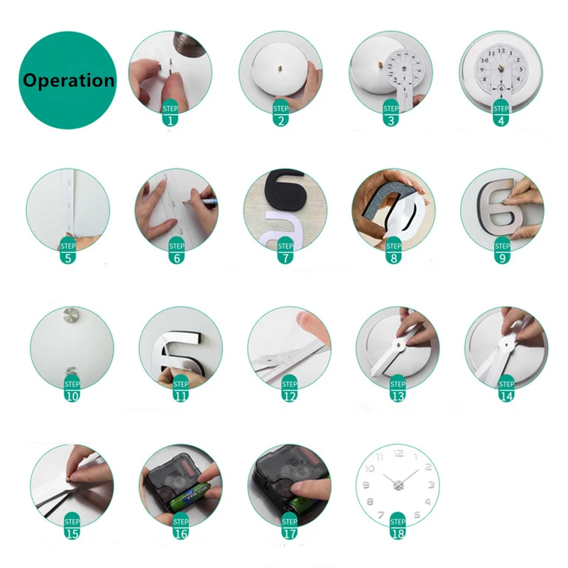 

3D Acrylic Mirror Wall Clock Diy Quartz Watch Still Life Clock Modern Home Decoration Living Room Sticker Modern Design