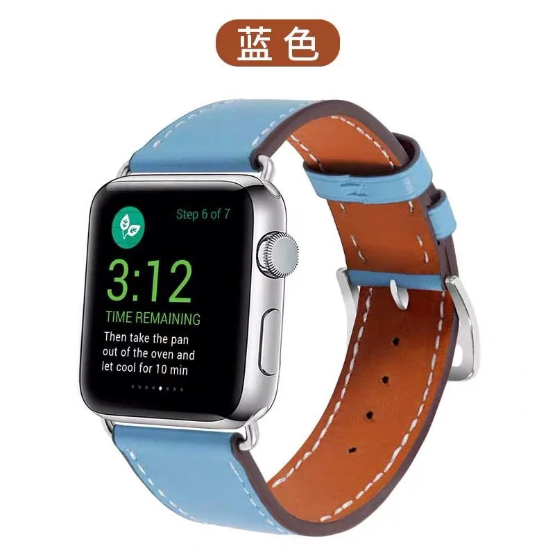 blue Высококачественный кожаный ремешок для Apple Watch 42 мм спортивный ремешок для IWatch 42 мм 38 мм Серия 1 и 2 и 3 ремешок для часов - Цвет ремешка: blue