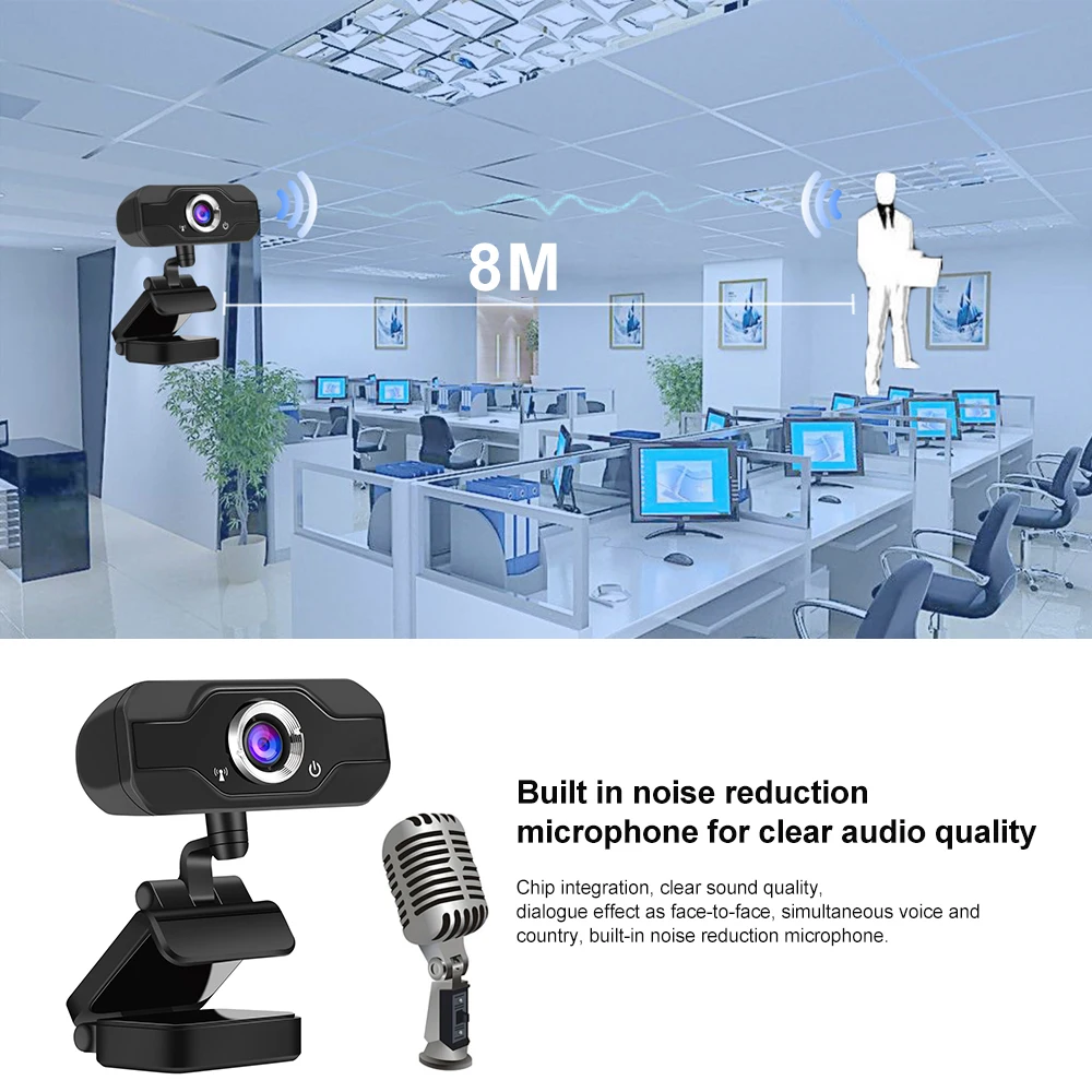 Испания США Быстрая доставка USB2.0 HD 1080P Веб камера Встроенный Микрофон Pro