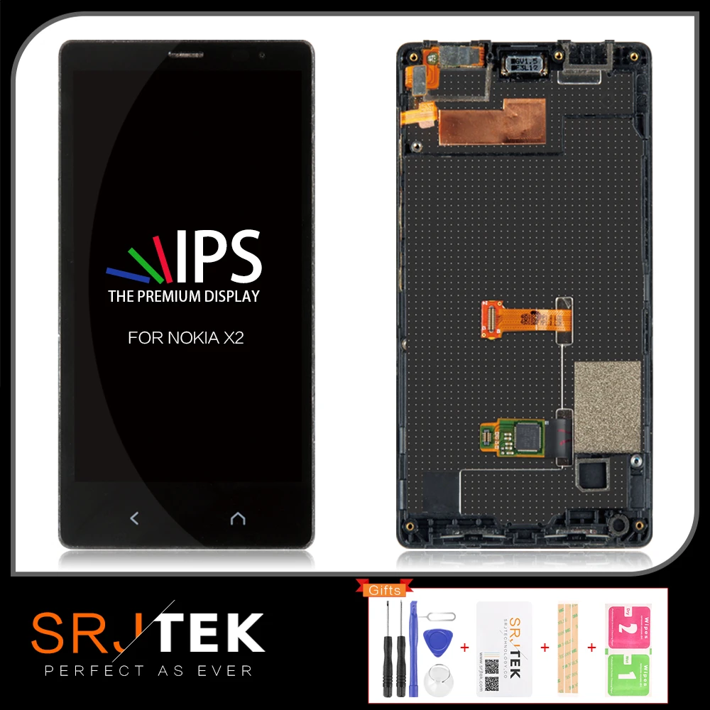 Оригинальный 4 3 &quot800x480 IPS LCD для Nokia X2 Dual SIM сенсорный экран RM 1013 X2DS дигитайзер с