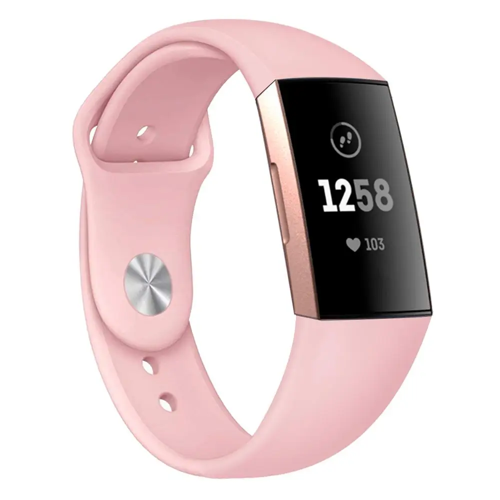 Мягкая силиконовая лента для Fitbit Charge 4 & 3 SE Smartband металлический круглый ремешок с