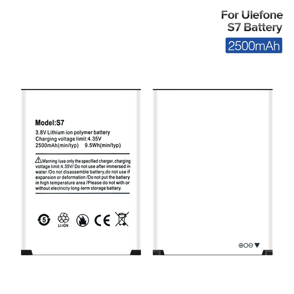 Мобильный телефон литиевая батарея 3 8 V 2500mAh для Ulefone S7 Pro 5 0 дюймов HD MTK6580