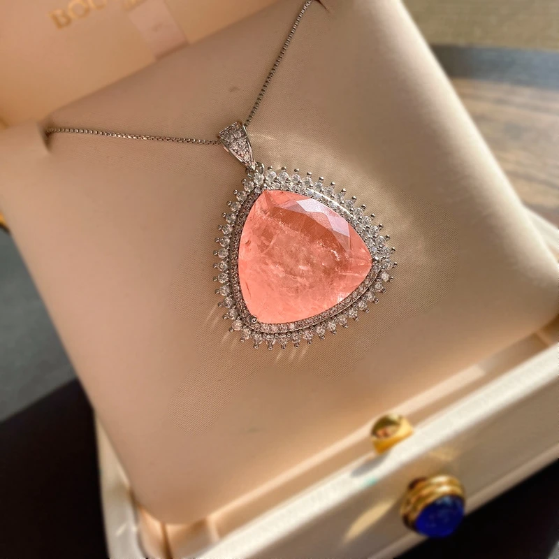 Роскошные геометрические искусственные украшения Paraiba для женщин из розового