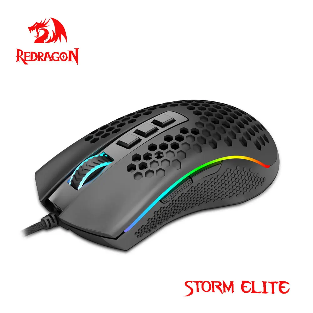 

Redragon Storm Elite M988 USB wired RGB Gaming Mouse 16000 DPI programmable game mice backlight ergonomic laptop PC computer