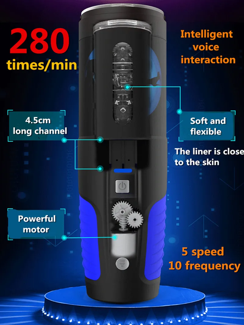 Автоматический телескопический Мужской мастурбатор электрический умный голос