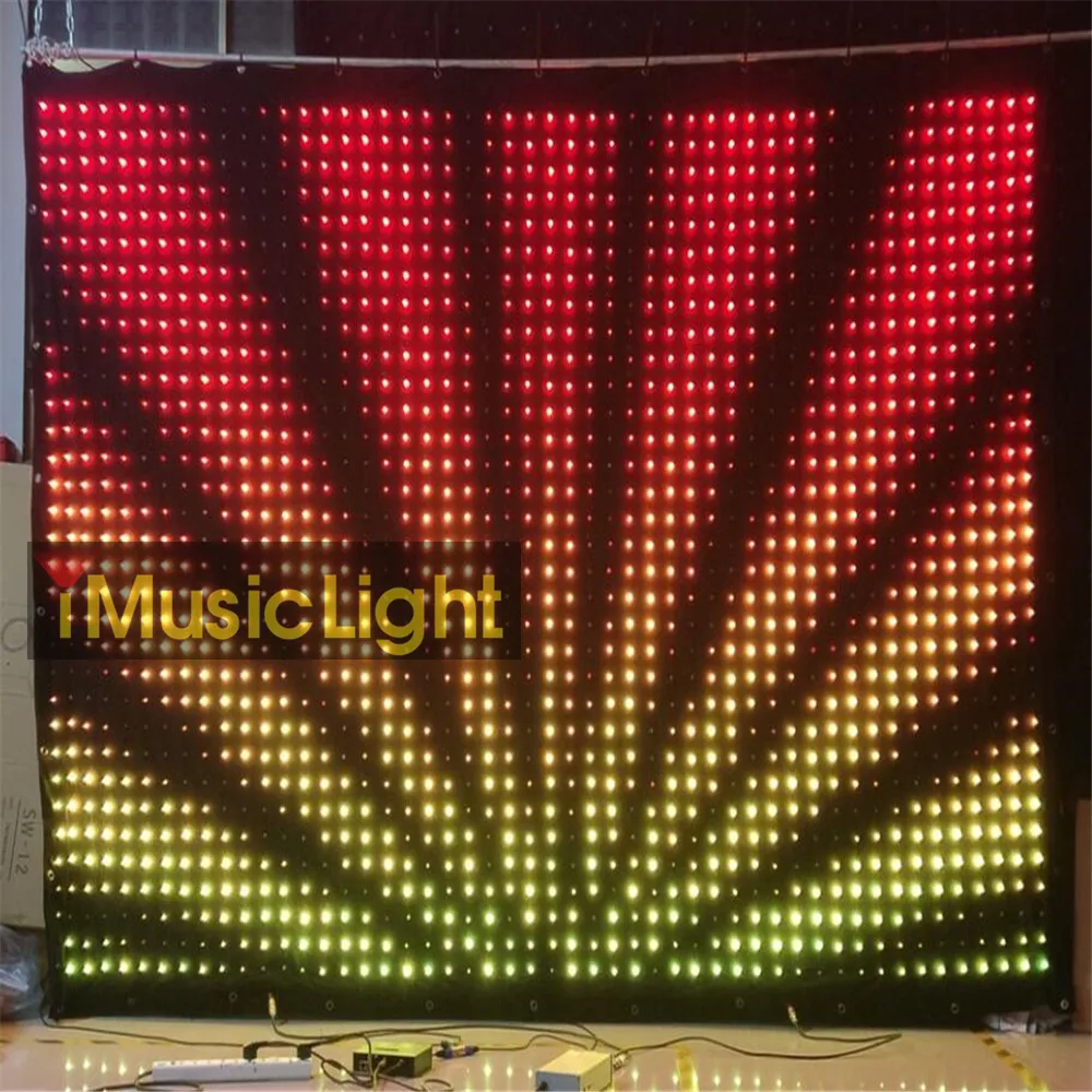 P6 2 м x 3 светодиодный видео занавес звезда ткань сценический фоны свадебный фон