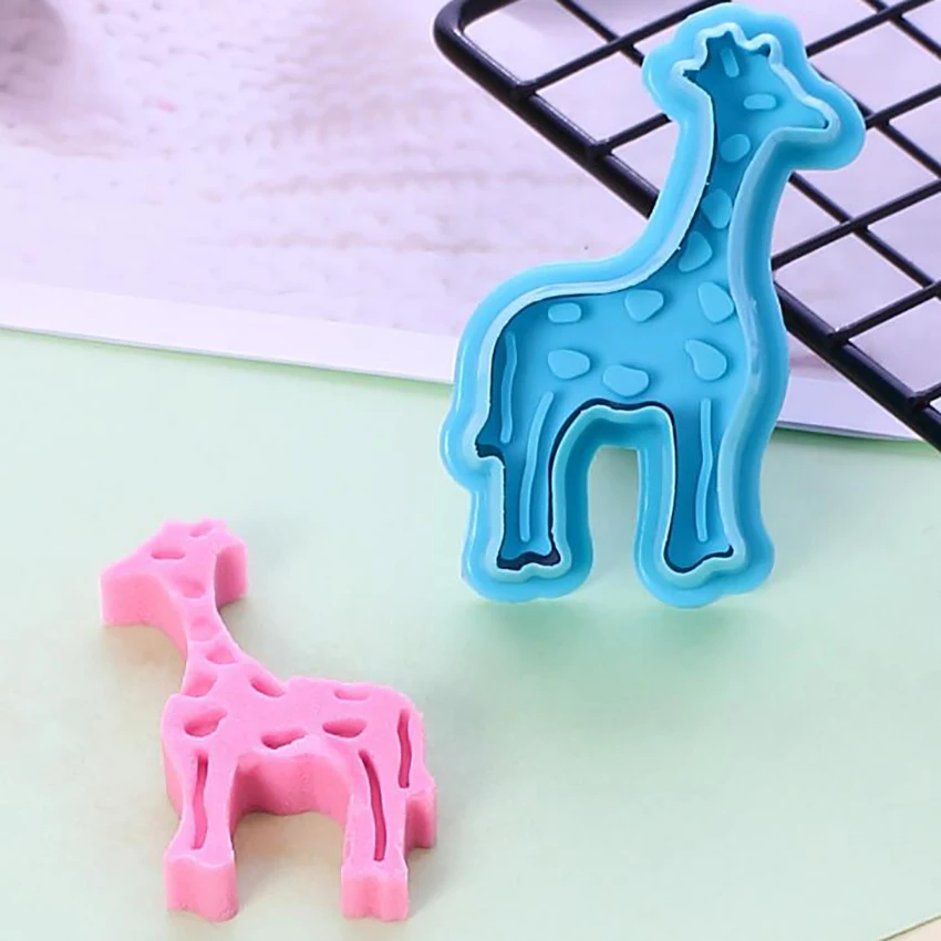 4 шт./лот Плунжер для печенья резаки животных кондитерские штампы помадки форма