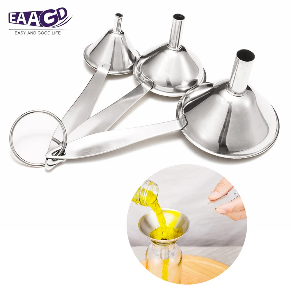 3 шт./компл. Воронка Из Нержавеющей Стали с удобной длинной ручкой отлично