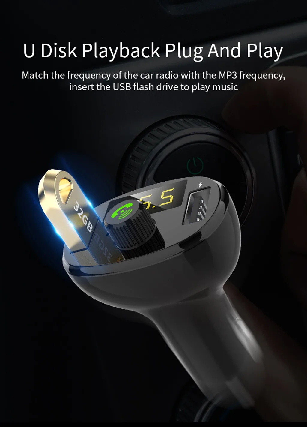Автомобильный MP3 комплект громкой связи беспроводной Bluetooth fm-передатчик lcd