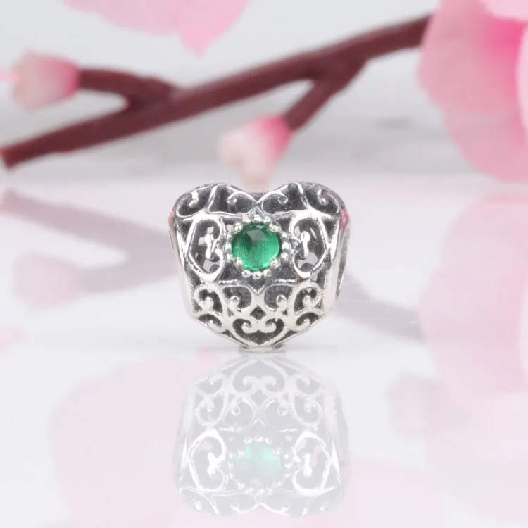 

Original 925 Sterling Silver Bead Heart Shaped Beads In December Fit Pandora Women Bracelet & Necklace Diy Jewelry