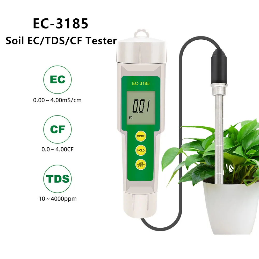 

Водонепроницаемый тестер почвы EC TDS CF с зондом для всей сельскохозяйственной посадки почвы, сиентический эксперимент, скидка 30%