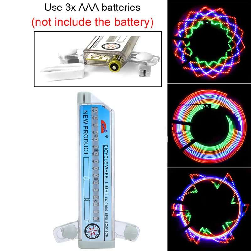 

Sided 16 LED Colorful Knight Bike Wheel Spoke Lights Warning Signal Light Bicycle Accessories Cycling Double Bicycle Lights