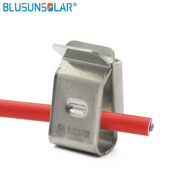 50 pec Stainless Steel Solar PV Cable Clips Clamp For 12awg 10WAG Wire |