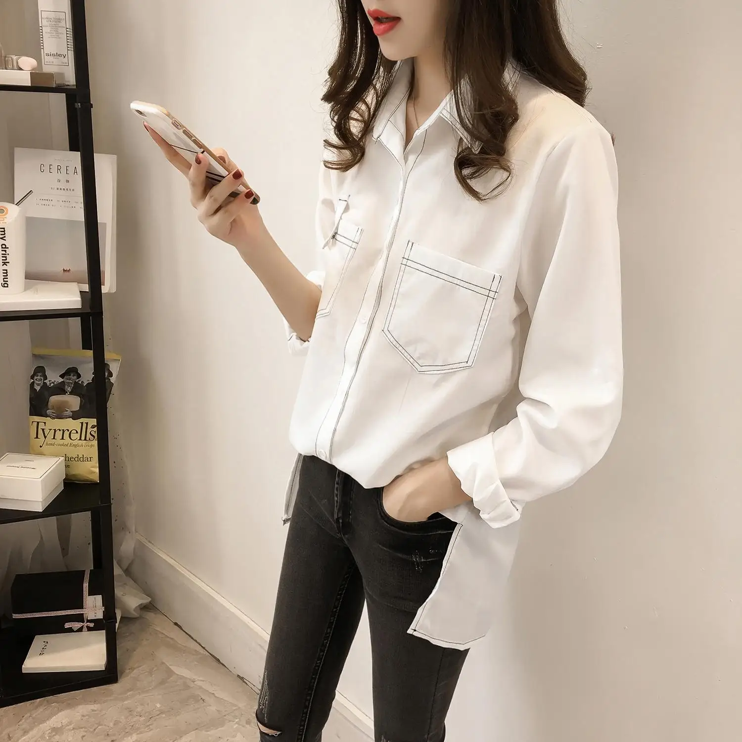 Новинка весны 2020 Корейская версия свободная рубашка для путешествий тонкая