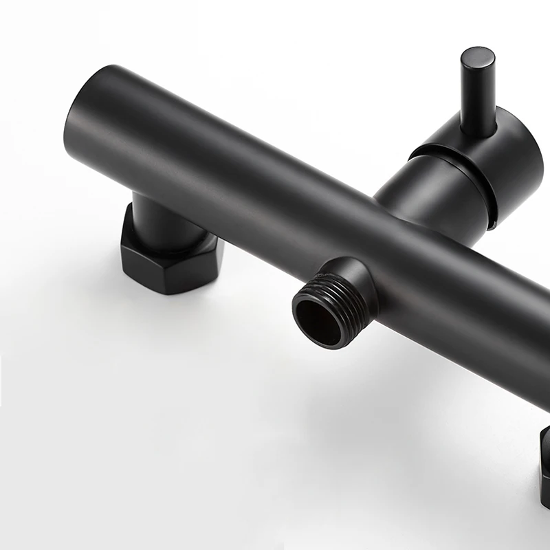 Латунный настенный кран для ванной и туалета водопроводный матового черного