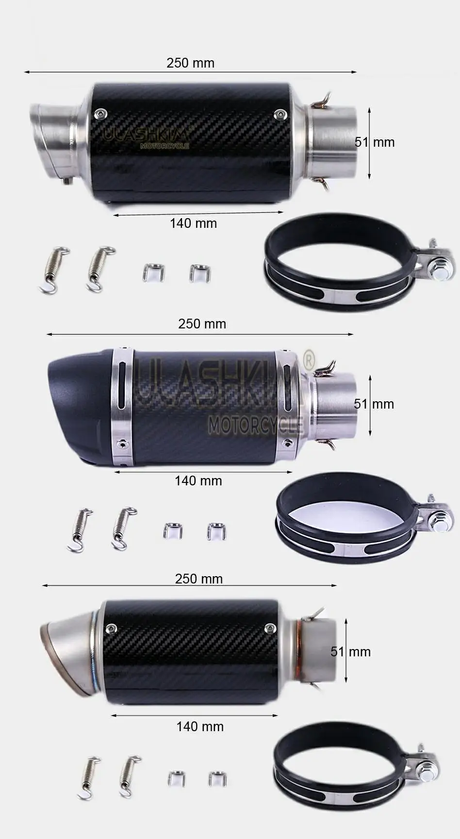 E mark Мотоцикл углеродного волокна глушитель Контактное звено трубы для HONDA CBR1000RR