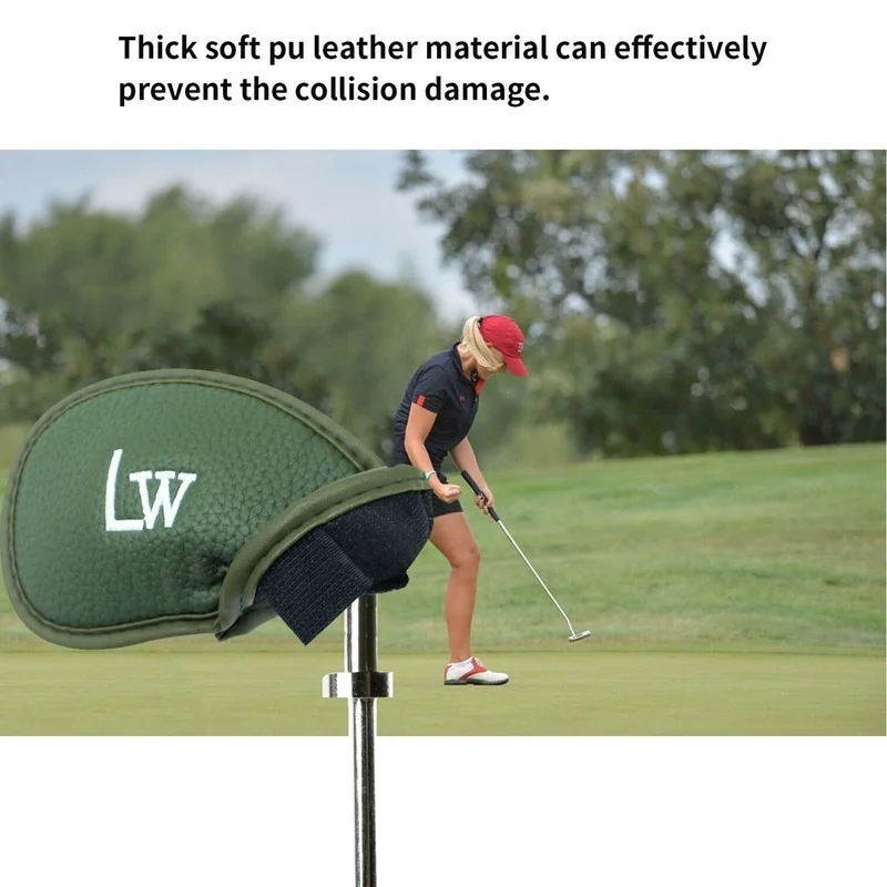 New 12 Pcs Thick Synthetic Leather Golf Iron Head Cover Set Headcover Fit All Brands Irons Clubs Drop Shipping | Спорт и развлечения