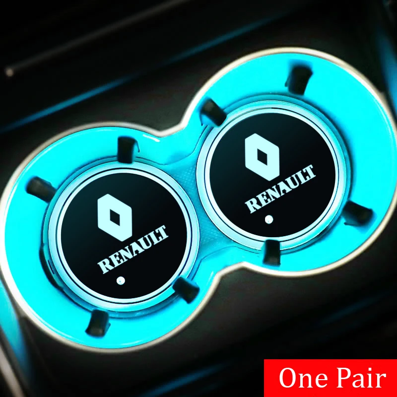 

1pcs Car Cup lights Anti-slip Coaster For bmws audis vws honda ford volvo KIA toyota DS Car multicolor Drink Holder Logo Light
