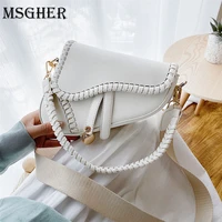 2021 new fashion saddle women bag one shoulder handle trend casual hasp zipper pu material polyester inside lock ornament bag